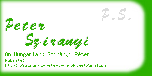 peter sziranyi business card